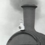 SMOKESTACK WRITING: The locomotive at Ainderby Station