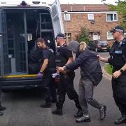 Suspected sex offender being arrested by Cleveland Police during week-long clampdown on violence against women and children. Picture: GRAEME HETHERINGTON