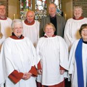 IN FINE VOICE: Stanwick Group Choir members, back from left, Ian Black, Brian Heap, Michael Moran and Dinah Iceton, front from left, Sheila Grundy, Moraig Hyde, Janet Hall and Doreen Liston