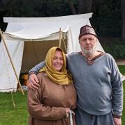 Stuart and Wendy Findlay, during Acle's recent re-enactment of Anglo-Saxon life at Hurworth Country Fair. Picture: Chris Barron