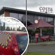 A horse loose in the car park of a Costa Drive Thru caused thousands of pounds of property damage. Picture: Google Streetview