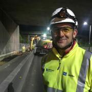 The programme follows Costain Senior Construction Manager David Lynn on a typical night shift on the A1 Scotswood to North Brunton improvement Picture: BBC