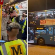 Videos have gone viral online of raves which broke out on a Tyne and Wear Metro train and Arriva Bus service in Newcastle.