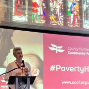 Michelle Cooper, chief executive of County Durham Community Foundation, launches the appeal in Durham Town Hall. Picture: Peter Barron