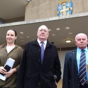 (l-r) Stewardess Kayleigh Parkin, secretary Stephen Foster and chairman Danny Brown from the Easington Colliery Club and Institute, outside County Hall in Durham and gaining permission to extend the club's hours from Durham County Council.