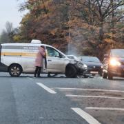 Van involved in crash on the A167