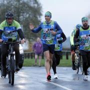 Kevin Sinfield during day four of the Ultra 7 in 7 Challenge from Chester-Le-Street to Stokesley. The former Leeds captain is set to complete seven ultra-marathons in as many days in aid of research into Motor Neurone Disease, finishing by running into