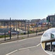 A picture of the site earlier in the year, and what the new Starbucks could look like Credit: GOOGLE, THE NORTHERN ECHO