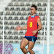 England’s Jack Grealish during a training session at Al Wakrah Sports Complex in Qatar