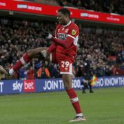 Chuba Akpom celebrates after scoring Middlesbrough's second goal in their 4-1 win over Wigan