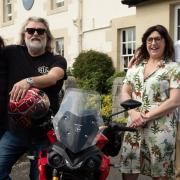 Si King and Dave Myers - the Hairy Bikers - with Ally Thompson and Alex Nietosvuori of Restaurant Hjem near Hexham.
