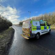 Police cordoned off the A167 in Aycliffe on Friday (January 27). Picture: NORTHERN ECHO