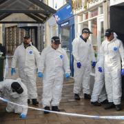 Crime scene investigators at the scene of a fatal 'stabbing' in Hexham.