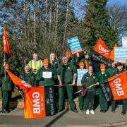 Ambulance workers are striking all across the North East today (February 6) to campaign for better pay and working conditions Credit: SARAH CALDECOTT