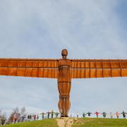 The Angel of the North celebrated 25 years of standing proud over Tyneside on Wednesday (February 15).