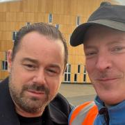 Workers from Northumbrian Water were carrying out routine work in South Shields when they were pleasantly surprised to see the Eastenders star walking down the street.