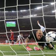 Loris Karius can't keep the ball out of the net as Liverpool lost to Real Madrid in the 2018 Champions League final
