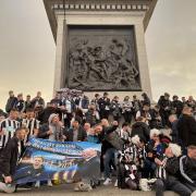 Just over 30,000 Newcastle fans will be at Wembley today but more than double that must have been knocking around London last night. The black and white of Newcastle was everywhere.