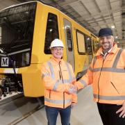 Nexus Managing Director Martin Kearney and train manufacturer Stadler's project manager Adrian Wetter at the new Gosforth depot.