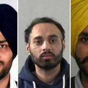 (L-R) Amadeep Sokhal, 36, Mehakdepp Thind, 33, and Kulwinder Singh, 25, have been sentenced after stealing £120,000 in a complex courier fraud scam.