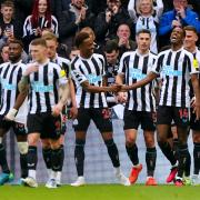 Alexander Isak is congratulated by his team-mates after opening the scoring in Newcastle United's 2-1 win over Wolves. Picture: OWEN HUMPHREYS/PA WIRE