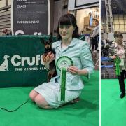 Miniature pinscher Otto and owner Charlotte from Sadberge, near Darlington, who scooped Best of Breed at Crufts 2023.