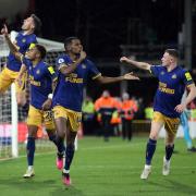 Alexander Isak leads the celebrations after his winning goal at Nottingham Forest