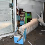 Ram-raiders targeted a convenience store in the early hours of Tuesday (March 21) morning before making off with an ATM, causing extensive damage.