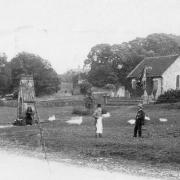 Some fast moving geese on Barningham village green in the 1890s. Picture courtesy of Jon Smith