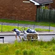 David Thomas was caught on CCTV dumping a trolley of building waste in June 2022.