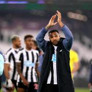 Callum Wilson applauds the travelling supporters after Newcastle United's 5-1 win at West Ham on Wednesday