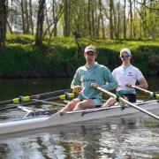 Matthew Edge (L) and Sam Taylor (R) on the water.