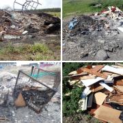 Images show the extent of the waste burned.