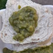 If you take a trip to Marske United's football ground, you can get served with a humble mushy pea sandwich