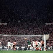 Ian Porterfield scores Sunderland's winning goal in the 1973 FA Cup final