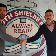 South Shields boss Julio Arca (right) and his new assistant manager Tommy Miller