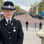 Sergeant Dixon was in London yesterday as one of two Durham Police officers selected to form the ceremonial route lining duties at King Charles' Coronation on Saturday (May 7) Credit: DURHAM CONSTABULARY