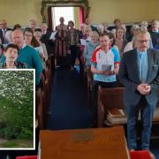 Some of the final congregation at Wind Mill Methodist Chapel