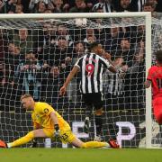 Callum Wilson scores Newcastle United's third goal in Thursday's 4-1 victory over Brighton