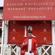 Jack Nicholls after winning by five lengths on his first ever ride as a jockey