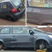 This owner decided to remove the wheels off the car after it was clamped by the DVLA.