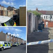 Pictures from the scene in Darlington as a police cordon remains in place.