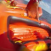 Three people had to be rescued from an inflatable dingy off the South Shields coast on Saturday (June 24).