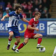 Riley McGree in possession during Middlesbrough's 2-1 defeat at Hartlepool