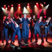 The cast of Tony! a rock opera which takes liberties with history - with hilarious results