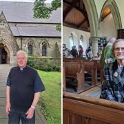 Rev Geoff Lawes, left, outside St Thomas’s on Stanley Hill Top and, right, lifelong parishioner Vera Ryder