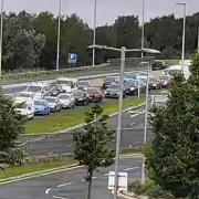 The crash causing long tailbacks on the A19 past the A1058 roundabout at the Silverlink.