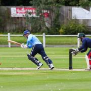 David Nash batting for England during the England over 40s game against MCC at Feethams.