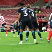 Chris Rigg fires home Sunderland's goal against Crewe