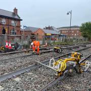 Progress on the Northumberland line in Bedlington.